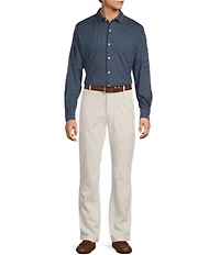 Hart Schaffner Marx The Reserve Collection Long Sleeve Spread Collar Geometric Print Sport Shirt