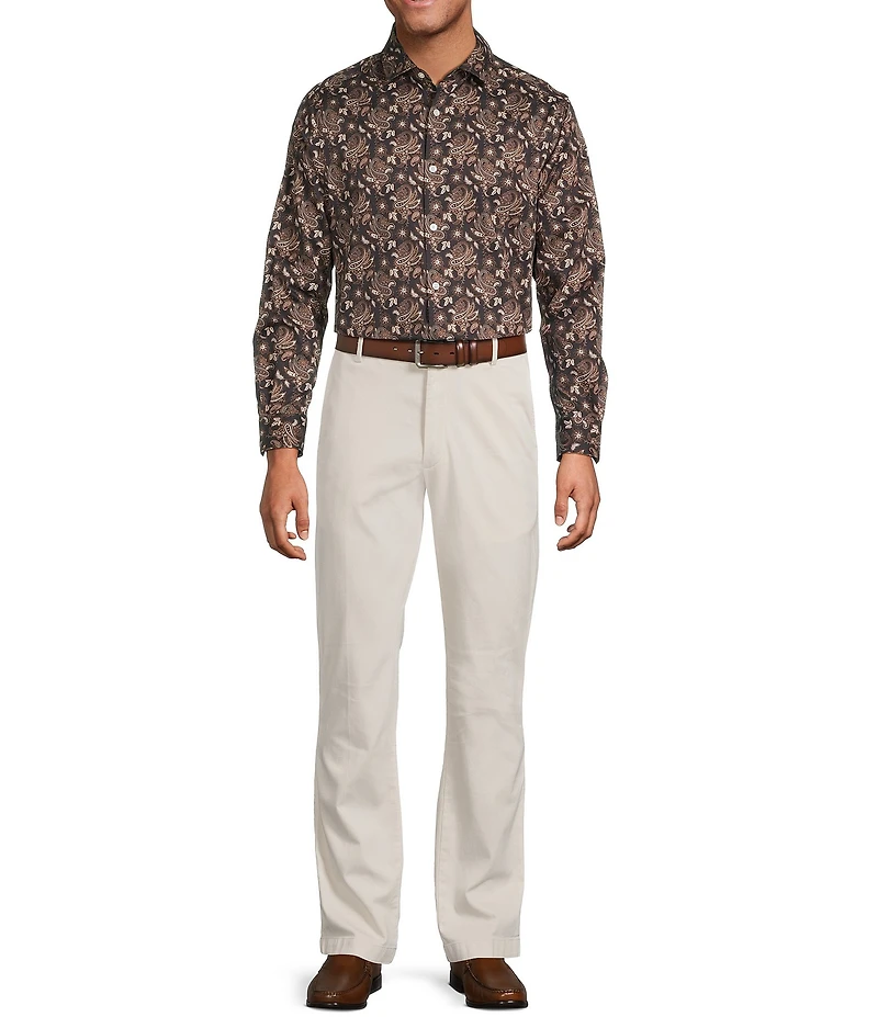 Hart Schaffner Marx The Reserve Collection Long Sleeve Spread Collar Paisley Sport Shirt
