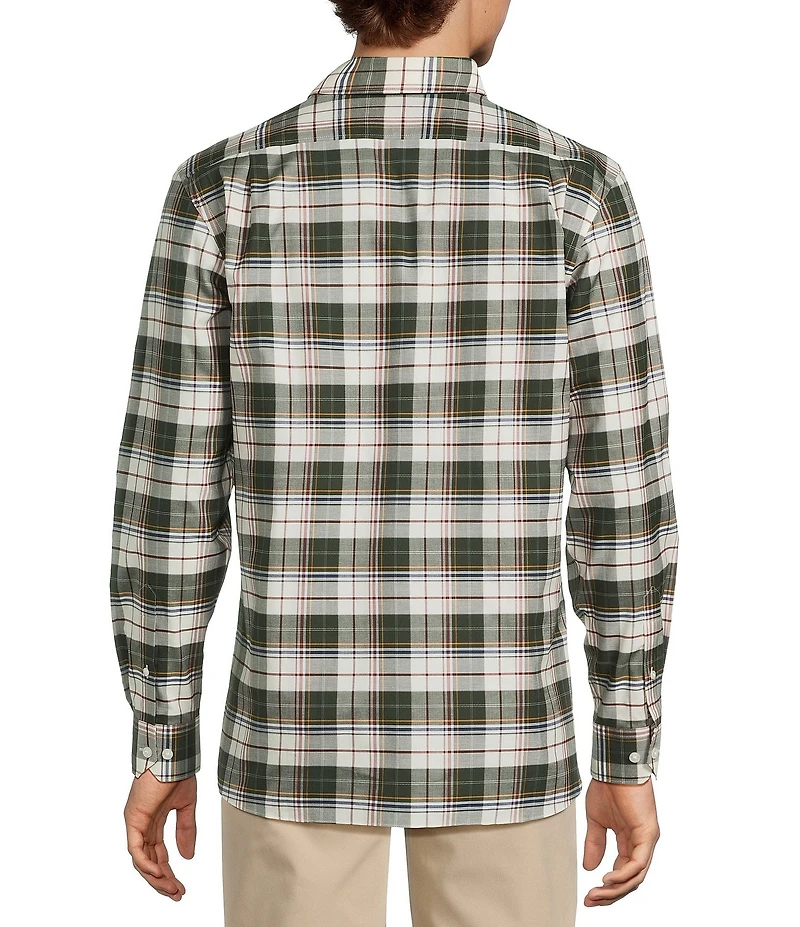 Hart Schaffner Marx The Reserve Collection Long Sleeve Spread Collar Plaid Sport Shirt