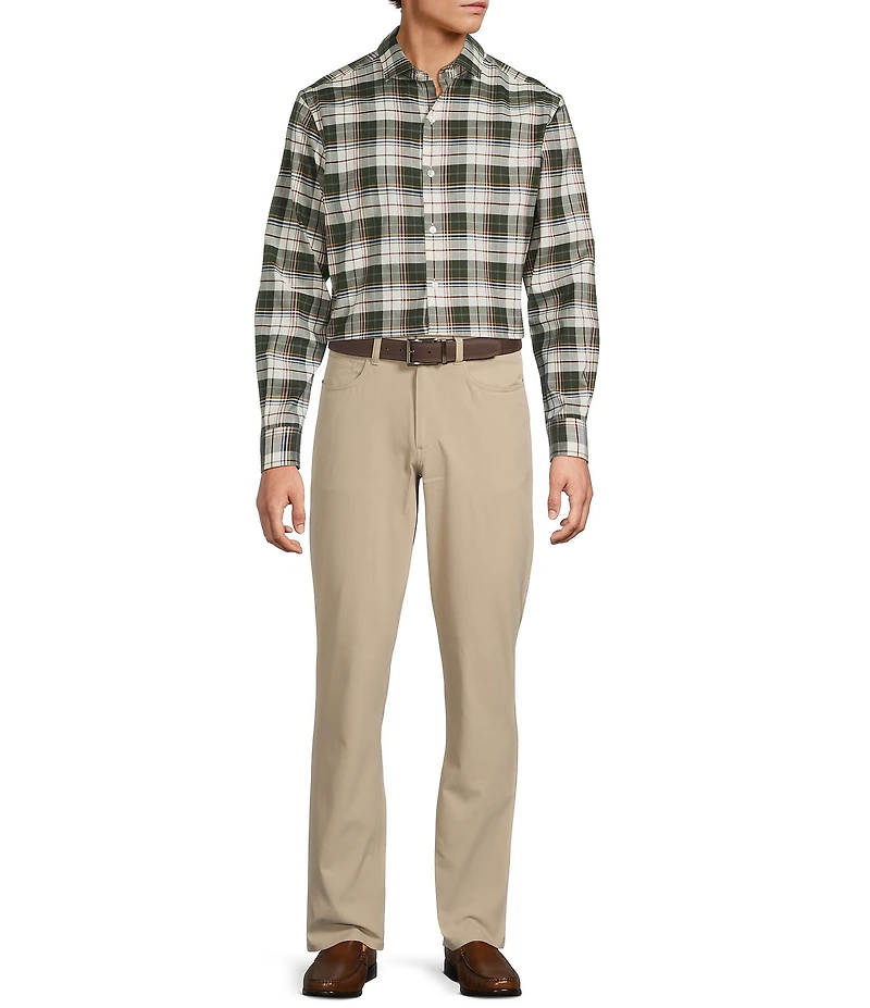 Hart Schaffner Marx The Reserve Collection Long Sleeve Spread Collar Plaid Sport Shirt