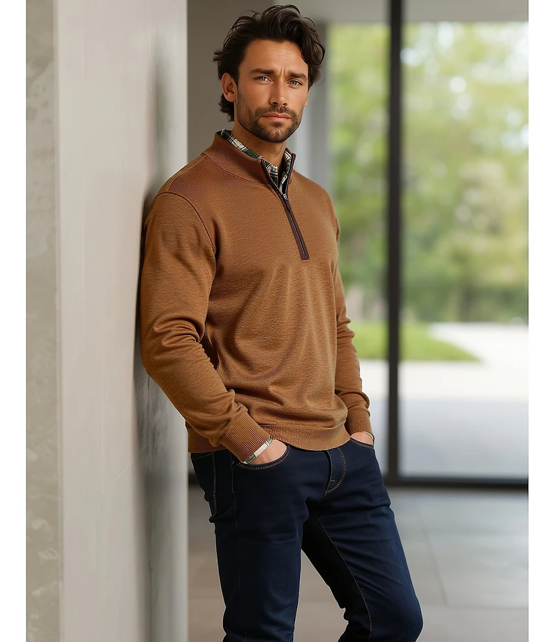 Hart Schaffner Marx The Reserve Collection Long Sleeve Spread Collar Plaid Sport Shirt