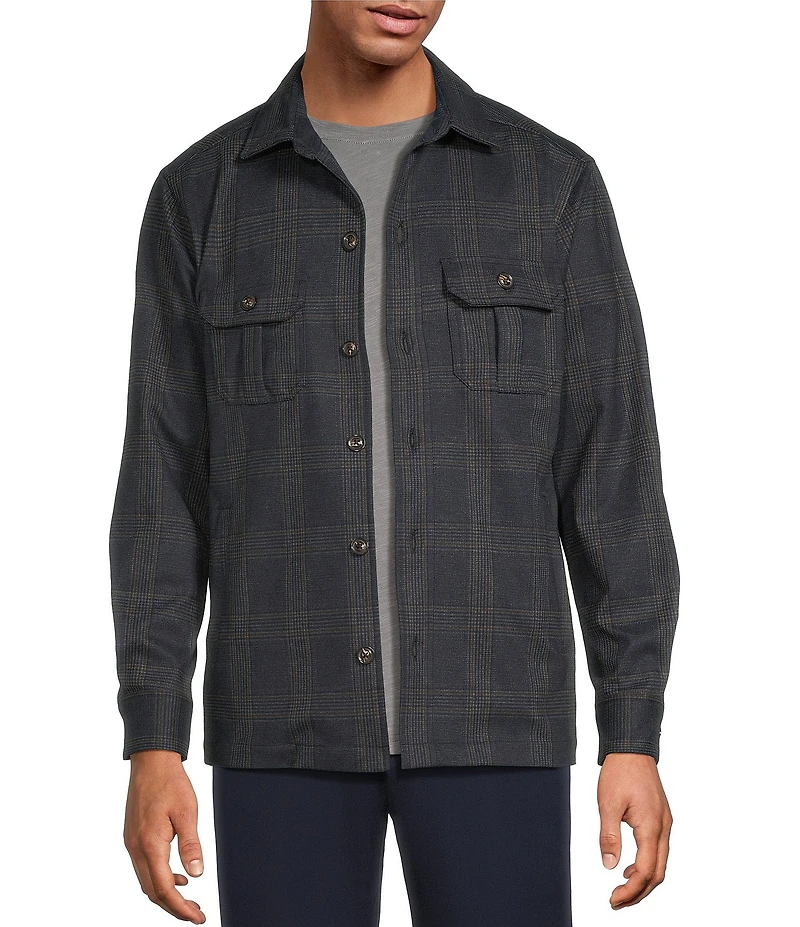 Hart Schaffner Marx The Reserve Collection Plaid Long Sleeve Shirt Jacket