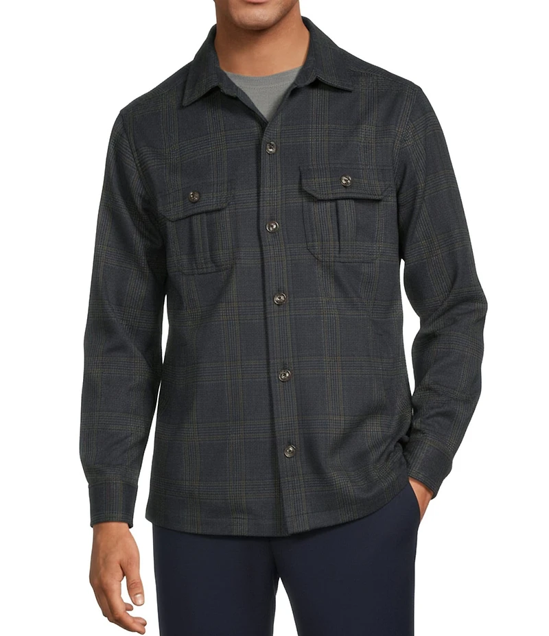 Hart Schaffner Marx The Reserve Collection Plaid Long Sleeve Shirt Jacket