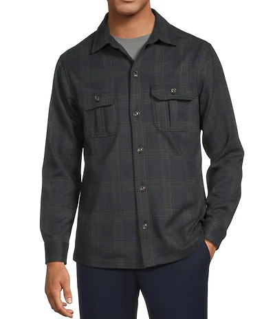 Hart Schaffner Marx The Reserve Collection Plaid Long Sleeve Shirt Jacket