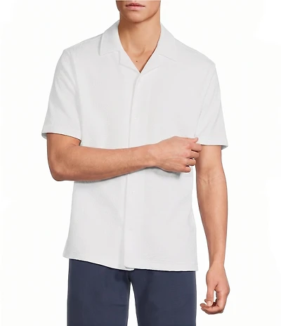 Hart Schaffner Marx The Resort Reserve Collection Short Sleeve Textured Camp Shirt