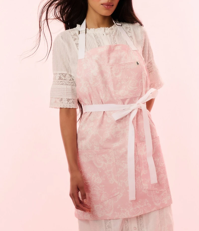 Hedley & Bennett x LoveShackFancy Toscana Toile Cropped Essential Apron