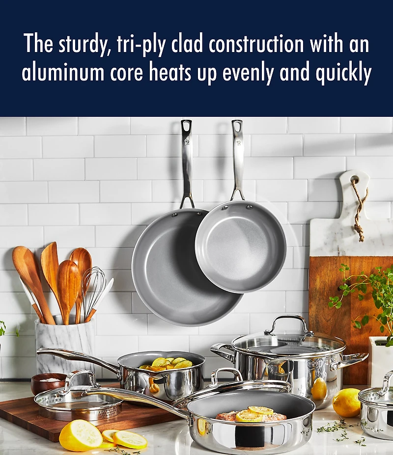 Henckels Clad H3 10-Piece Stainless Steel Ceramic Nonstick Cookware Set