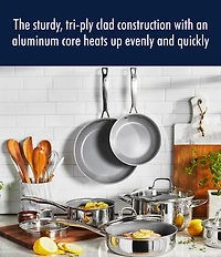 Henckels Clad H3 10-Piece Stainless Steel Ceramic Nonstick Cookware Set