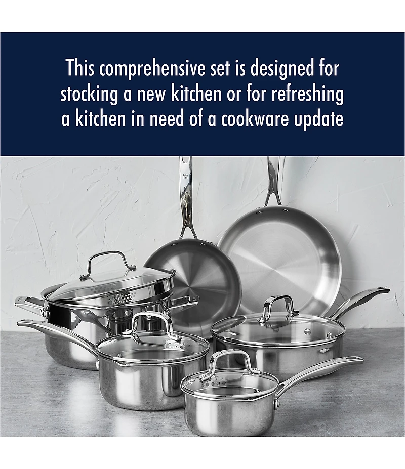 Henckels Clad H3 10-Piece Stainless Steel Cookware Set