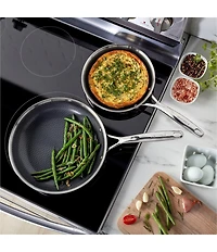 Henckels Paradigm Ceramic 2-Piece Stainless Steel Dual Performance Fry Pan Set