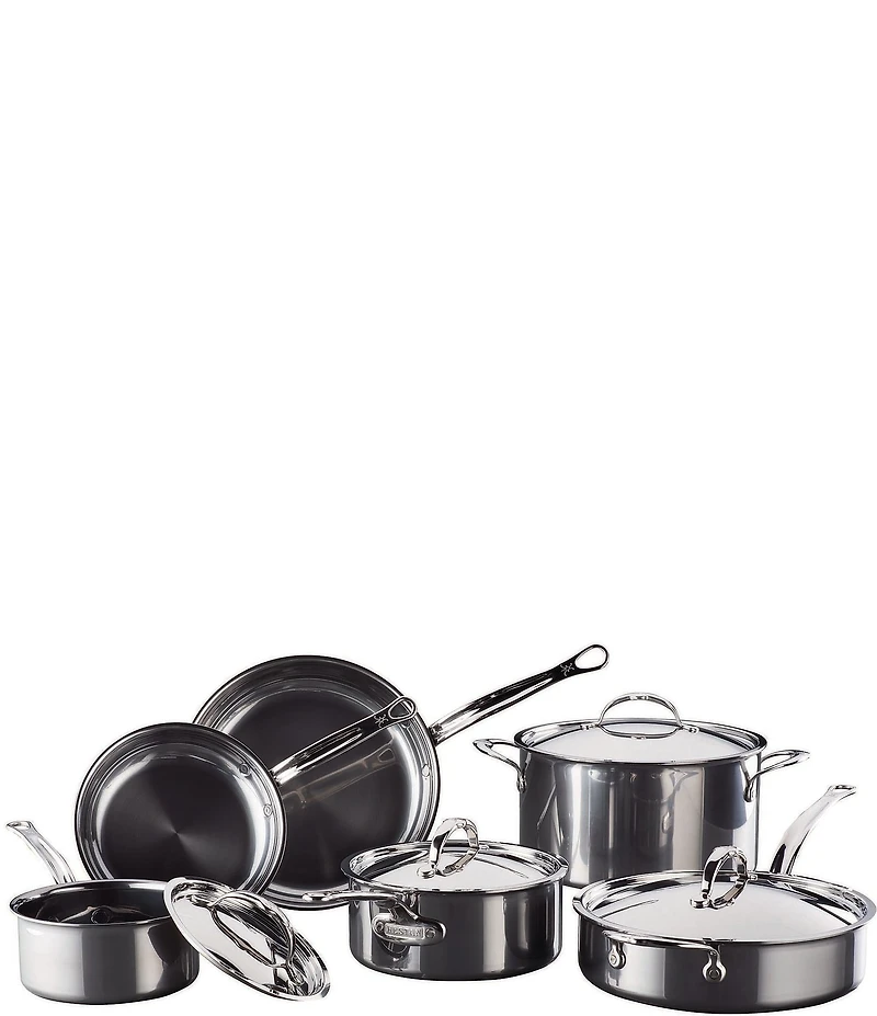 Hestan NanoBond Titanium Stainless Steel Essential -Piece Cookware Set