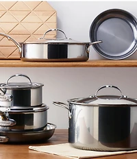 Hestan NanoBond Titanium Stainless Steel Essential -Piece Cookware Set
