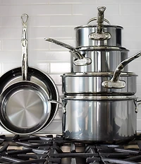 Hestan NanoBond Titanium Stainless Steel Essential -Piece Cookware Set