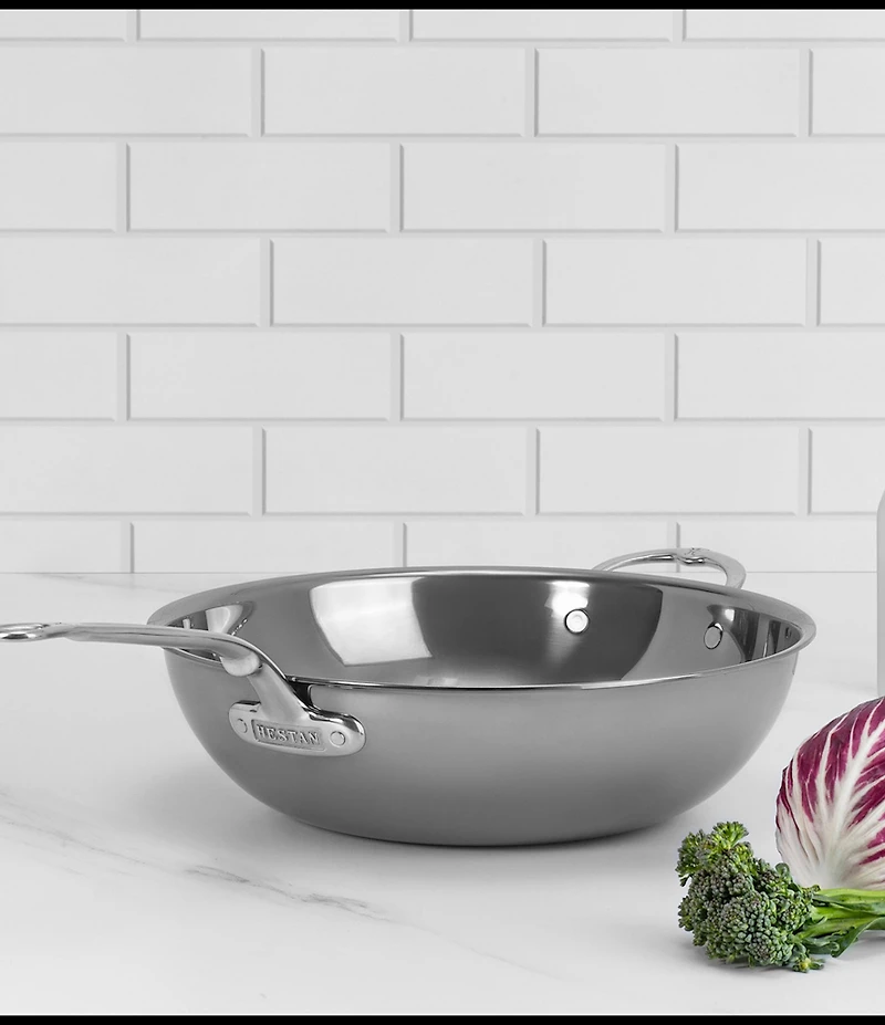 Hestan NanoBond 3-Ply Stainless Steel Chef's Pan, 14#double;