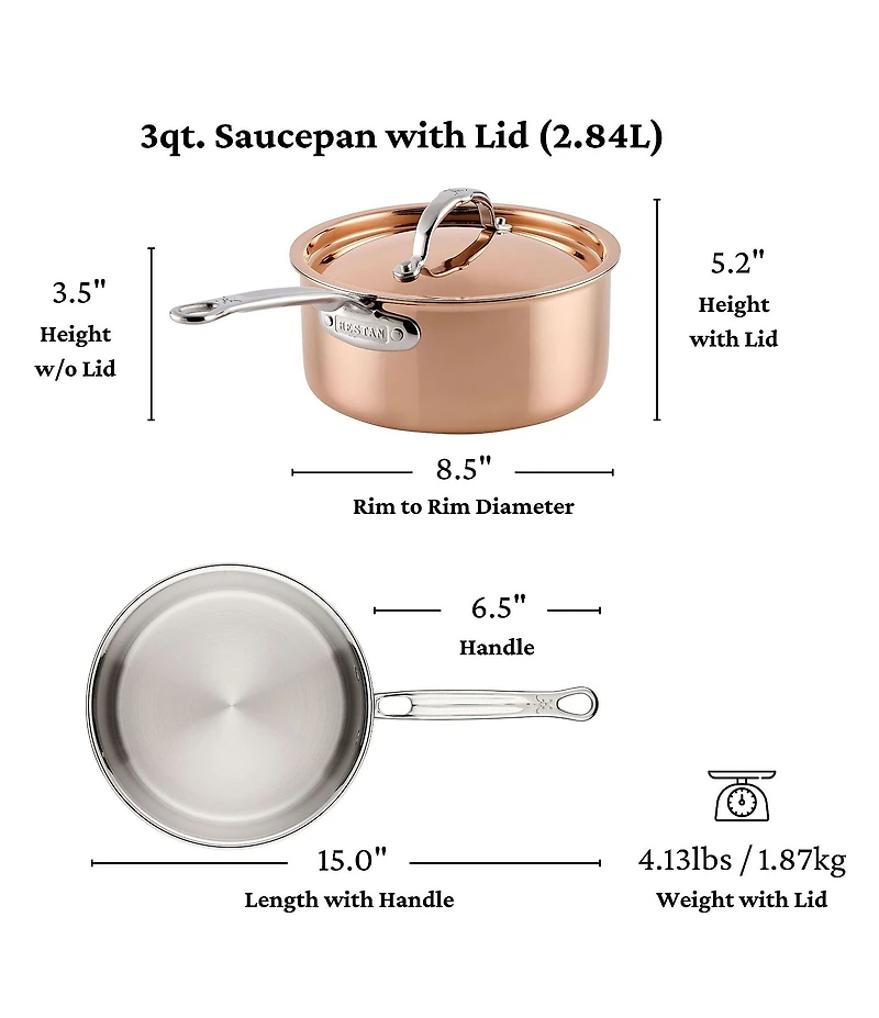 Hestan CopperBond® Aura™ 10-Piece Professional Copper Cookware Set