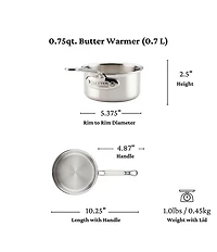 Hestan ProBond® Luxe 0.75-Qt. Polished Professional Clad Stainless Steel Butter Warmer