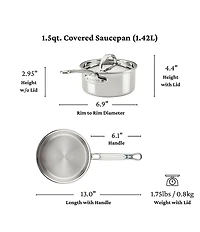 Hestan ProBond® Luxe -Quart Professional Clad Stainless Steel Saucepan with Lid