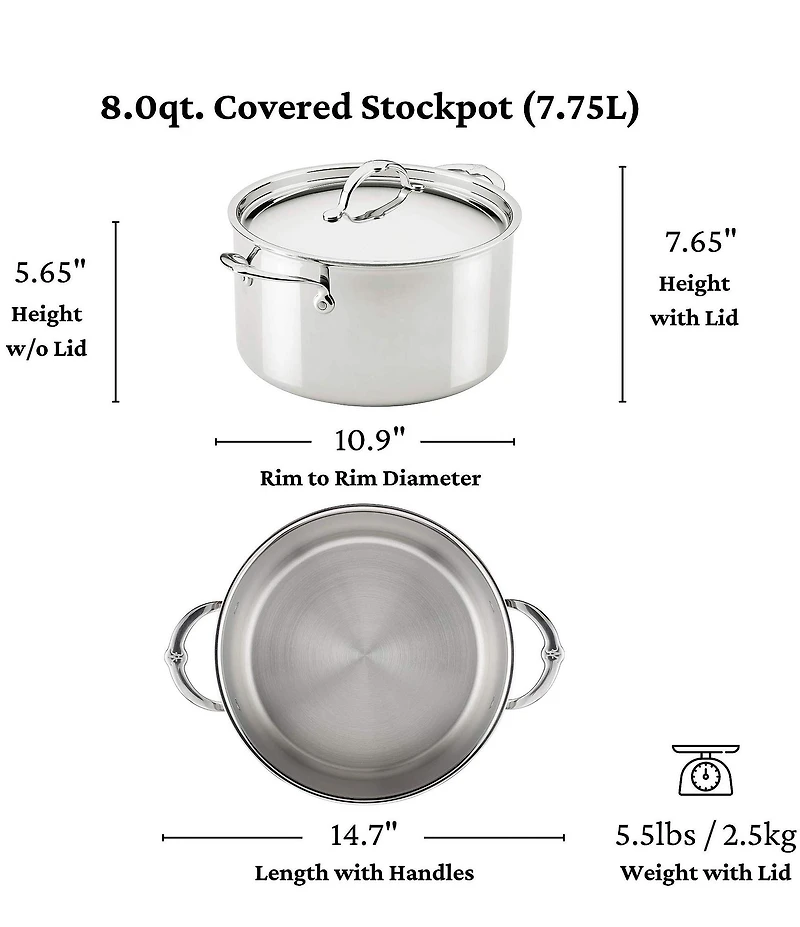 Hestan ProBond® Luxe 10-Piece Professional Clad Stainless Steel Cookware Set