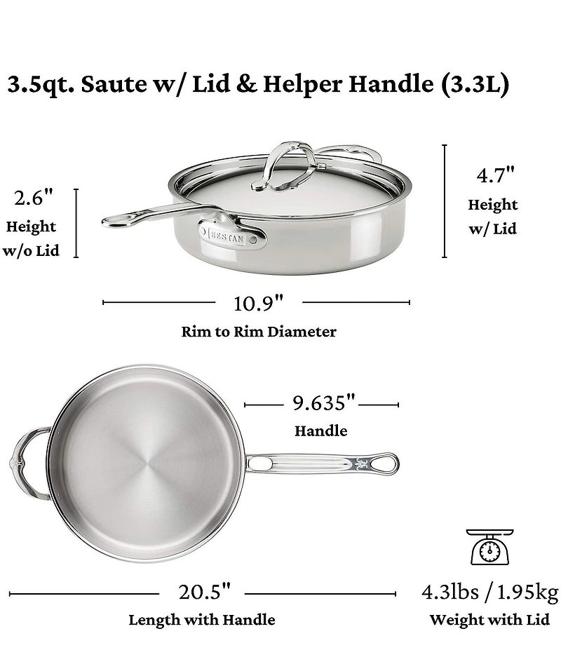Hestan ProBond® Luxe 10-Piece Professional Clad Stainless Steel Cookware Set