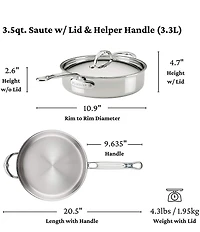 Hestan ProBond® Luxe 10-Piece Professional Clad Stainless Steel Cookware Set