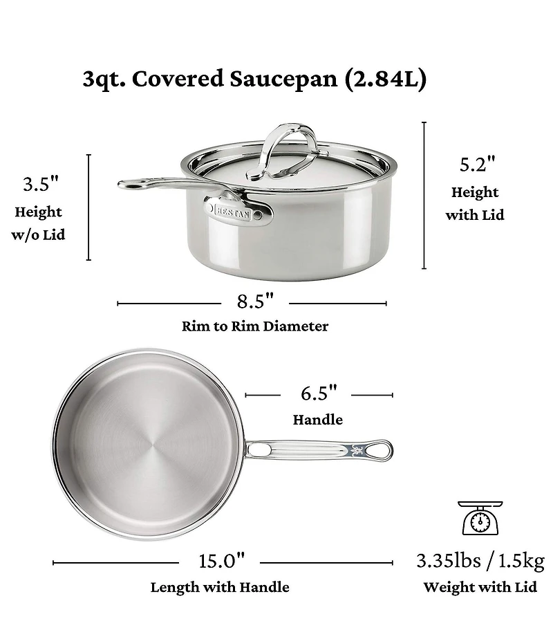 Hestan ProBond® Luxe 10-Piece Professional Clad Stainless Steel Cookware Set