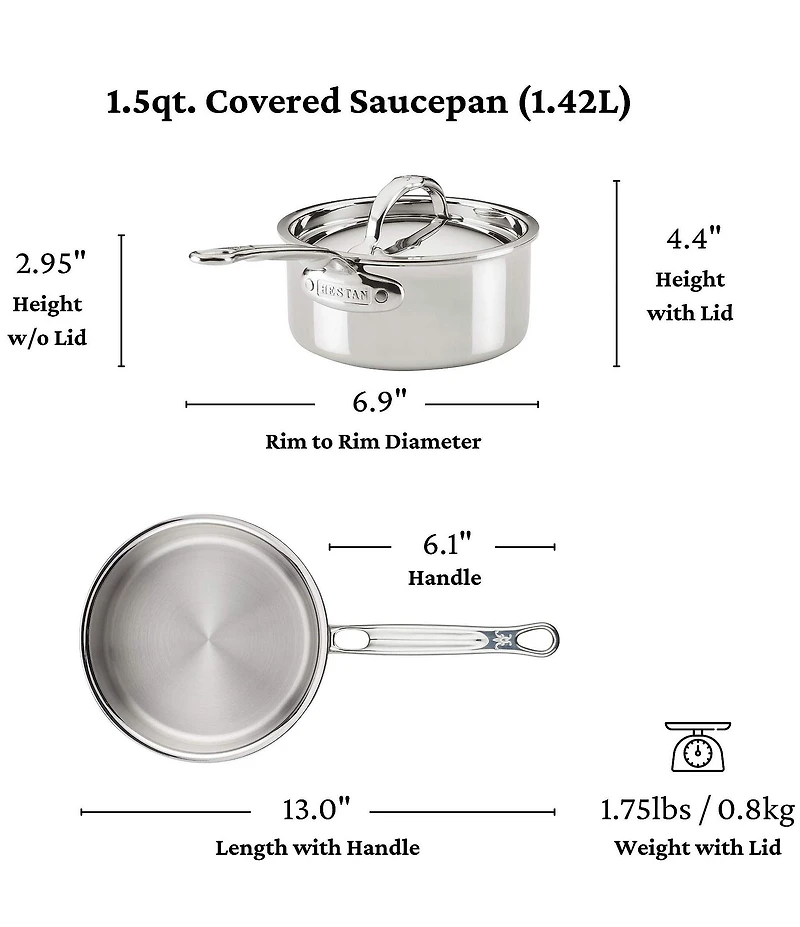 Hestan ProBond® Luxe 10-Piece Professional Clad Stainless Steel Cookware Set