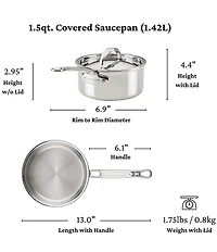 Hestan ProBond® Luxe 10-Piece Professional Clad Stainless Steel Cookware Set
