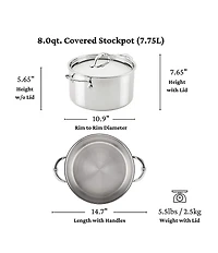 Hestan ProBond® Luxe -Piece Professional Clad Stainless Steel Cookware Set