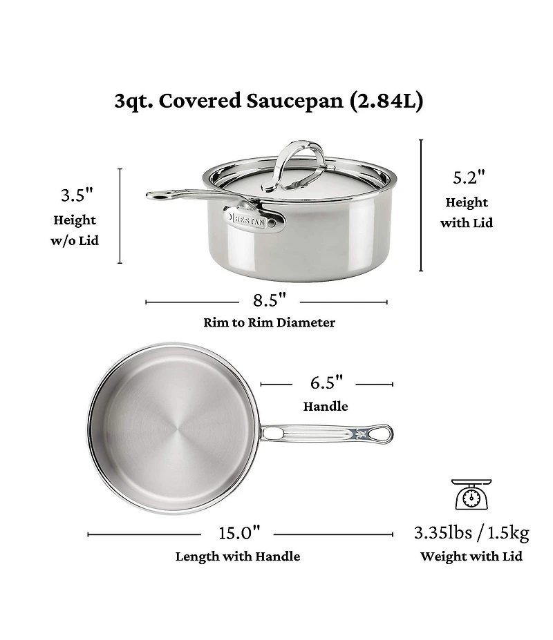 Hestan ProBond® Luxe -Piece Professional Clad Stainless Steel Cookware Set