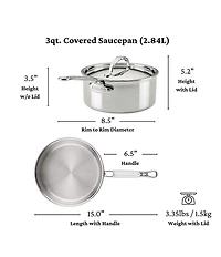Hestan ProBond® Luxe -Piece Professional Clad Stainless Steel Cookware Set