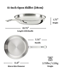 Hestan ProBond® Luxe 11#double; Polished Professional Clad Stainless Steel Skillet with Lid