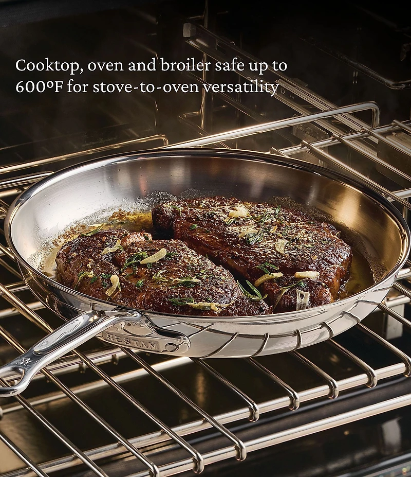 Hestan ProBond® Luxe 11#double; Polished Professional Clad Stainless Steel Skillet with Lid