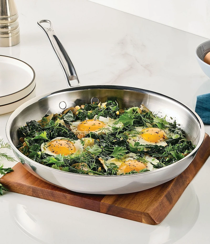 Hestan ProBond® Luxe 11#double; Polished Professional Clad Stainless Steel Skillet with Lid
