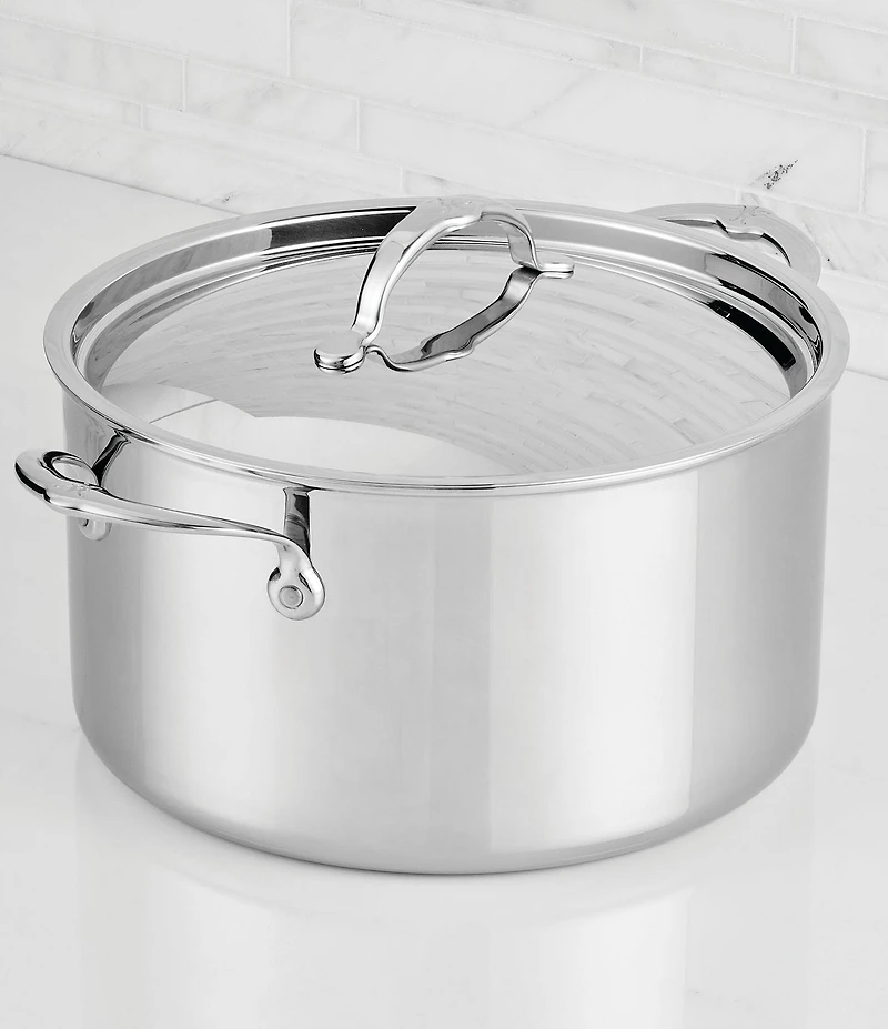Hestan ProBond® Luxe 12-Quart Polished Professional Clad Stainless Steel Stock Pot with Lid