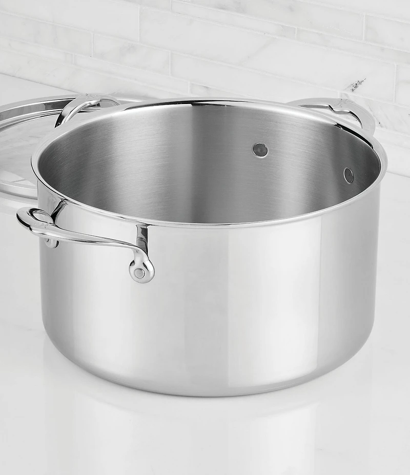 Hestan ProBond® Luxe 12-Quart Polished Professional Clad Stainless Steel Stock Pot with Lid