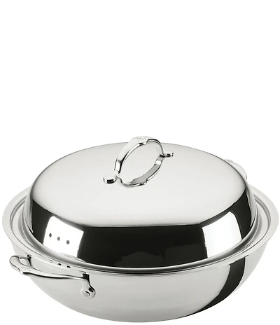 Hestan ProBond® Luxe 14#double; Professional Clad Stainless Steel Wok with Dome Lid