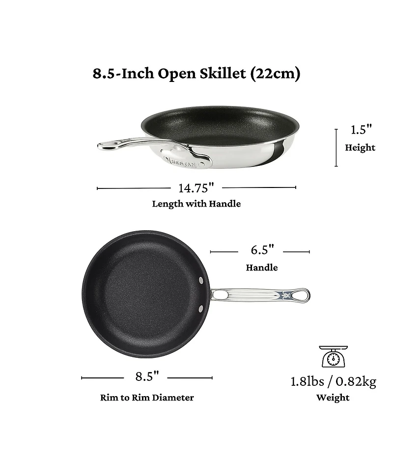 Hestan ProBond® Luxe 2-Piece Professional Clad Stainless Steel Skillet Set with TITUM® Nonstick