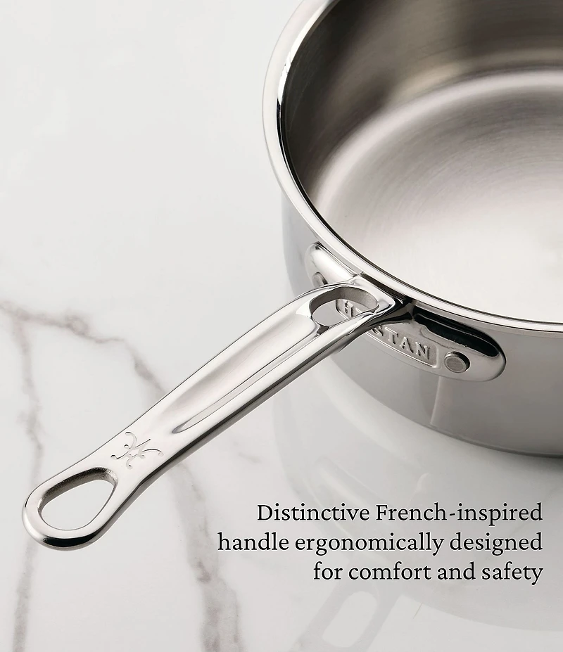 Hestan ProBond® Luxe -Quart Professional Clad Stainless Steel Saucepan with Lid
