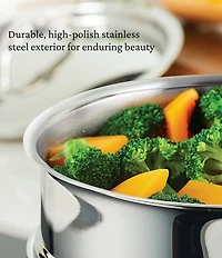 Hestan ProBond® Luxe 3-Quart Polished Professional Clad Stainless Steel Soup Pot and Steamer Insert Set