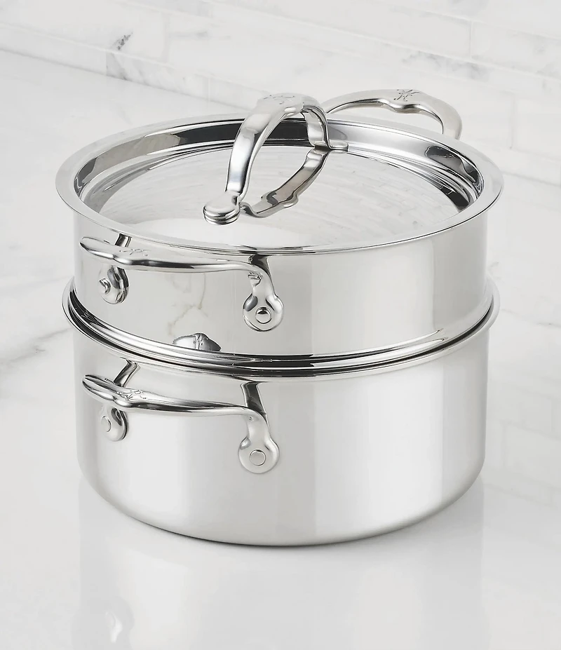 Hestan ProBond® Luxe Polished Professional Clad Soup Pot and Steamer Insert Set, 3 Qt.