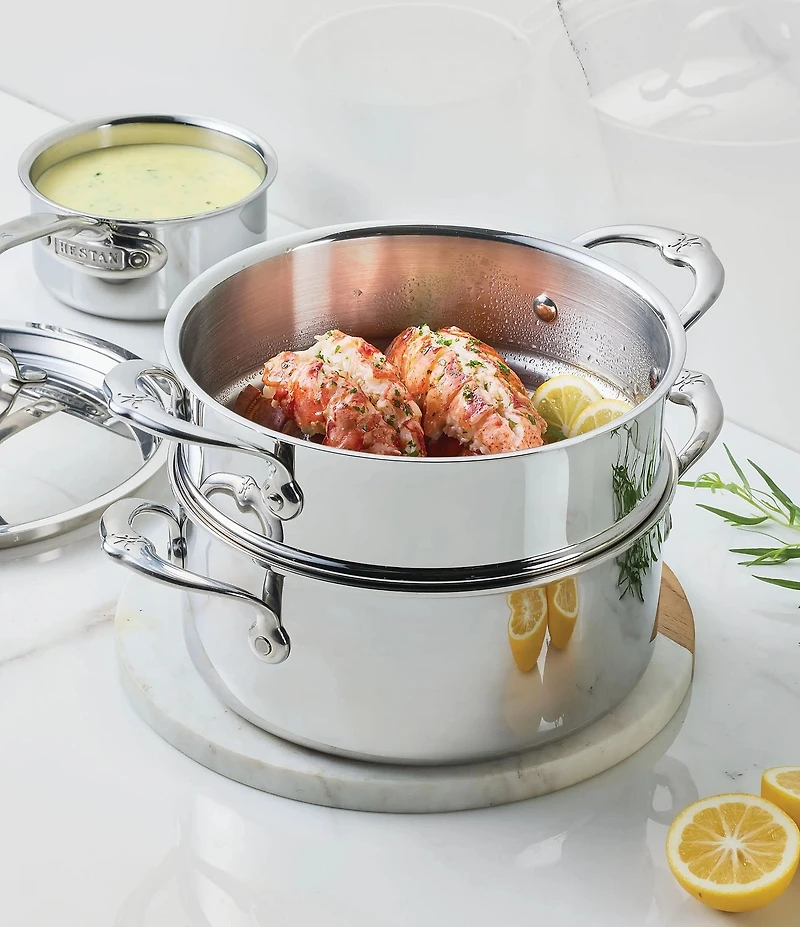 Hestan ProBond® Luxe Polished Professional Clad Soup Pot and Steamer Insert Set, 3 Qt.