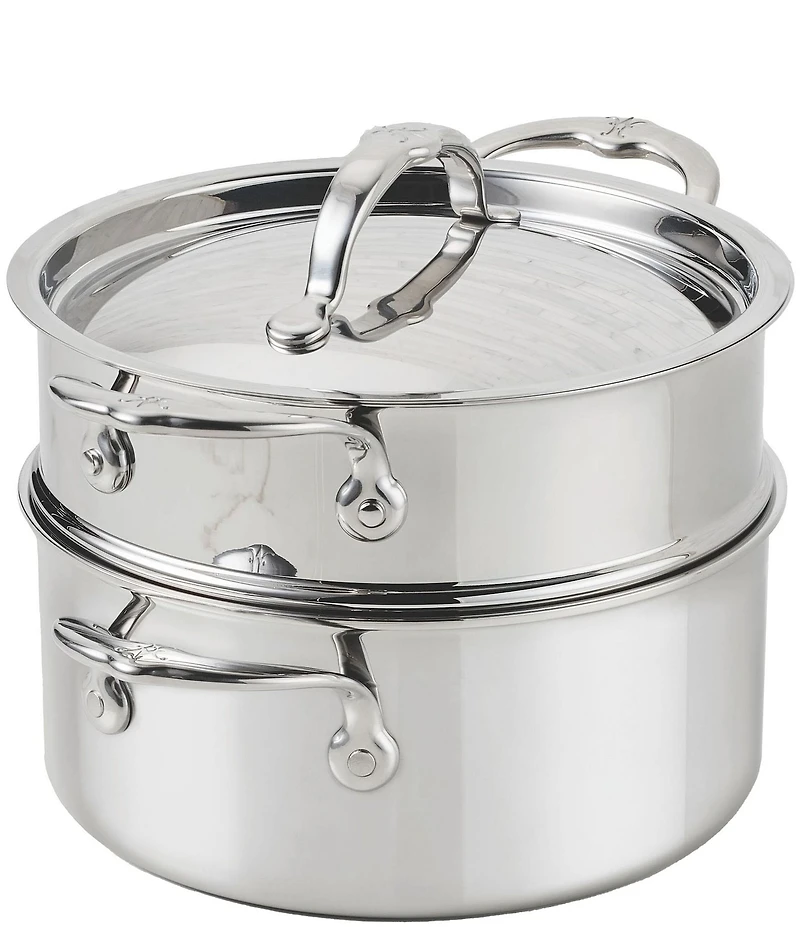 Hestan ProBond® Luxe 3-Quart Polished Professional Clad Stainless Steel Soup Pot and Steamer Insert Set
