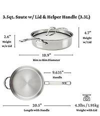 Hestan ProBond® Luxe 3.5-Quart Professional Clad Stainless Saute Pan with Lid