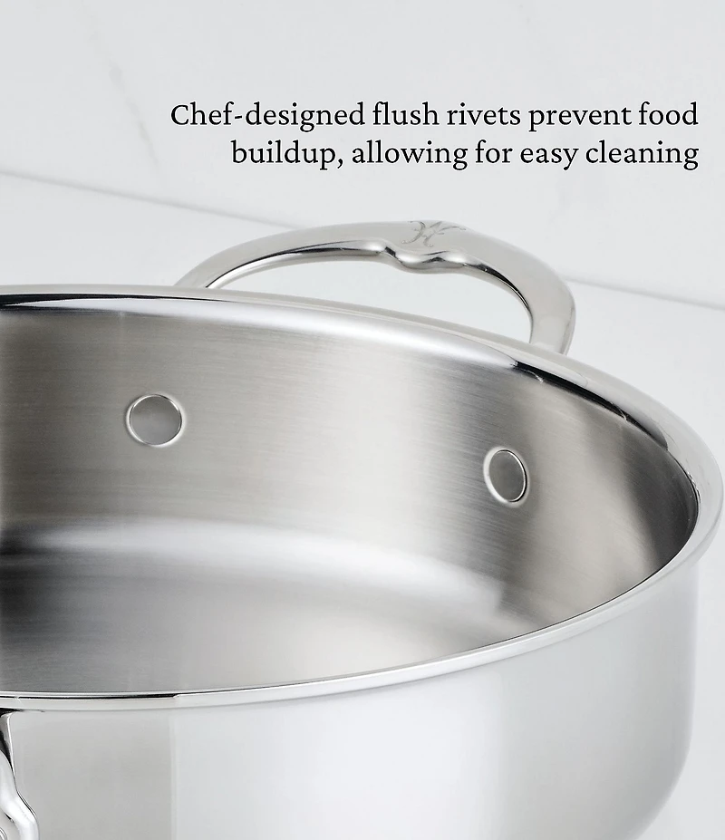 Hestan ProBond® Luxe 3.5-Quart Professional Clad Stainless Steel Sauteuse Braiser with Lid