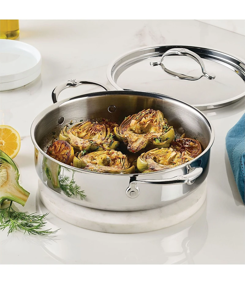 Hestan ProBond® Luxe 3.5-Quart Professional Clad Stainless Steel Sauteuse Braiser with Lid