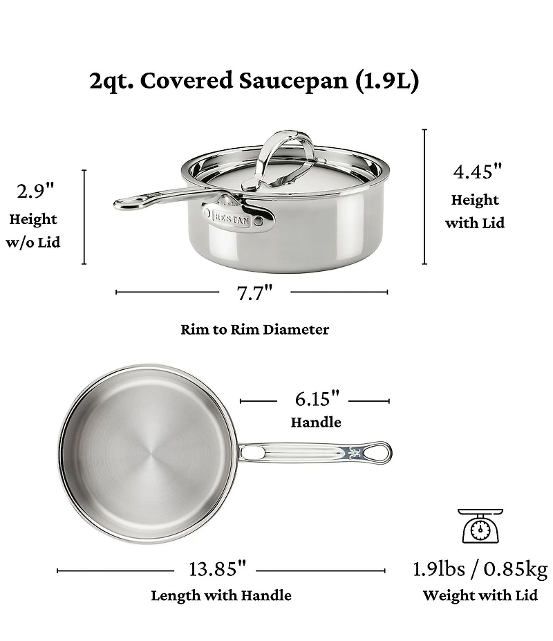 Hestan ProBond® Luxe 5-Piece Professional Clad Stainless Steel Cookware Set