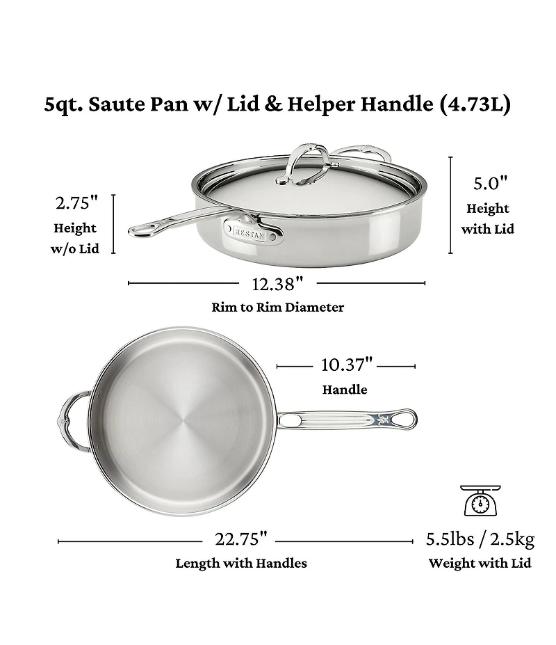Hestan ProBond Luxe Covered Saute Pan with Lid, 5 Qt.