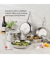 Hestan ProBond® Luxe 5-Quart Polished Professional Clad Stainless Steel Dutch Oven With Lid