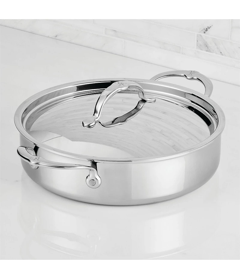 Hestan ProBond® Luxe -Quart Polished Professional Clad Stainless Steel Rondeau with Lid