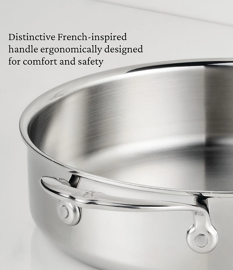 Hestan ProBond® Luxe 6-Quart Polished Professional Clad Stainless Steel Rondeau with Lid